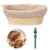 Oval Rattan Bread Proofing Dough Fermentation Basket with Cloth Cover Scraper