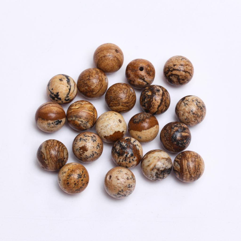 40-15 шт. 4-12 мм изображение яшмы натуральный круглый камень бусины DIY ожерелья аксессуары для изготовления ювелирных изделий