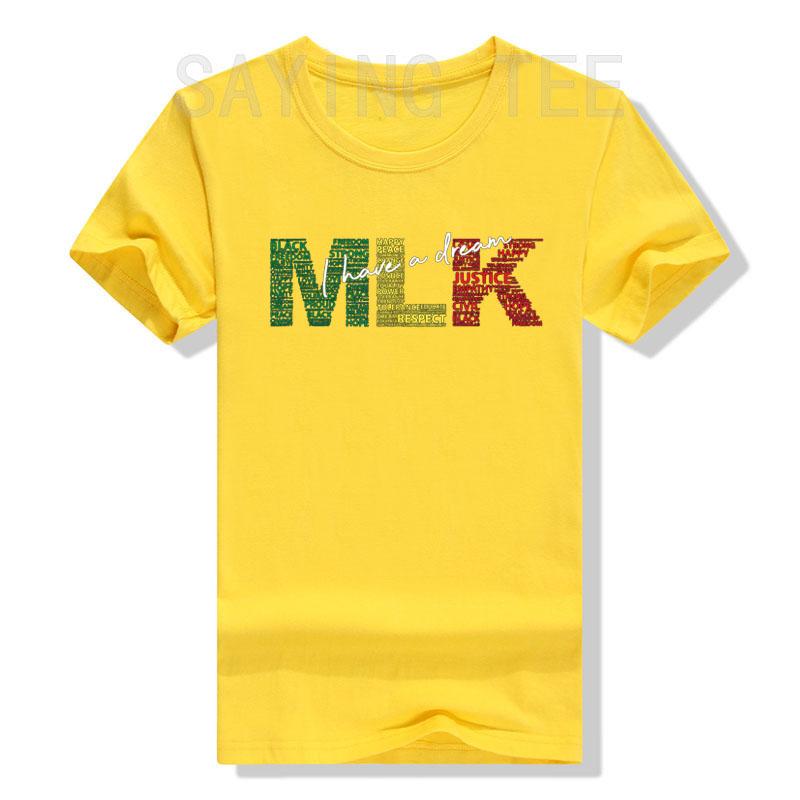 Martin Luther King Jr. Day I Have A Dream MLK DAY Colorful T-Shirt Black History Awareness Month Clothes Novelty Gifts Black Tee