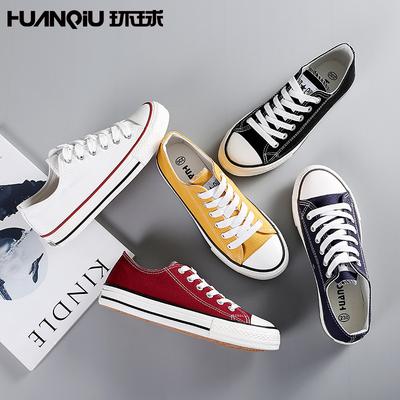 Глобальная подлинная парусиновая обувь Весна Новые модные универсальные студенческие туфли для пар из ткани с низким верхом Маленькие белые туфли для женщин