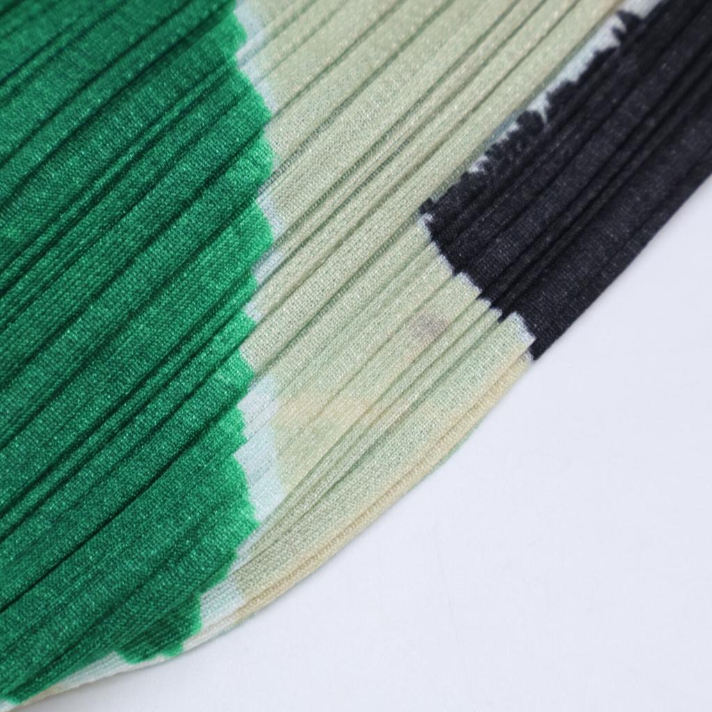 PLEATS PLEASE PP51-JH642 15Stainless Steel Green x Blue Geometric Print One-Piece dress 3 greenUsed