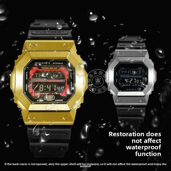 Мод-комплект для часов GX-56 Металлический корпус Браслет для Casio Giant G Square GXW-56BB GX-56BB/RC Ремешок из нержавеющей стали Аксессуары