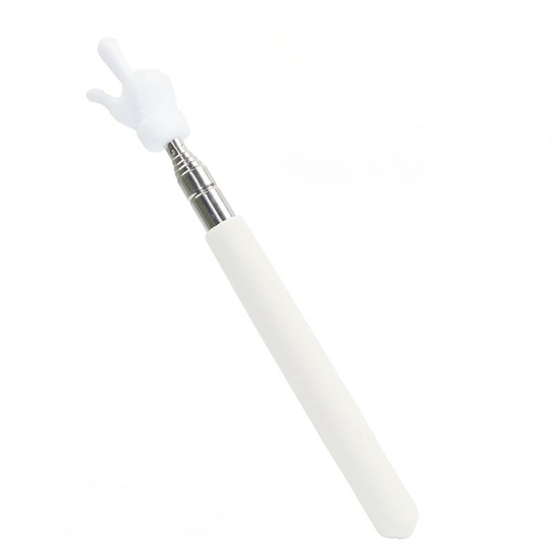 1pc Stainless Steel Rod Finger Design Teaching Stick Teaching Pointer Telescopic Classroom Finger Pointer Teachers Supplies