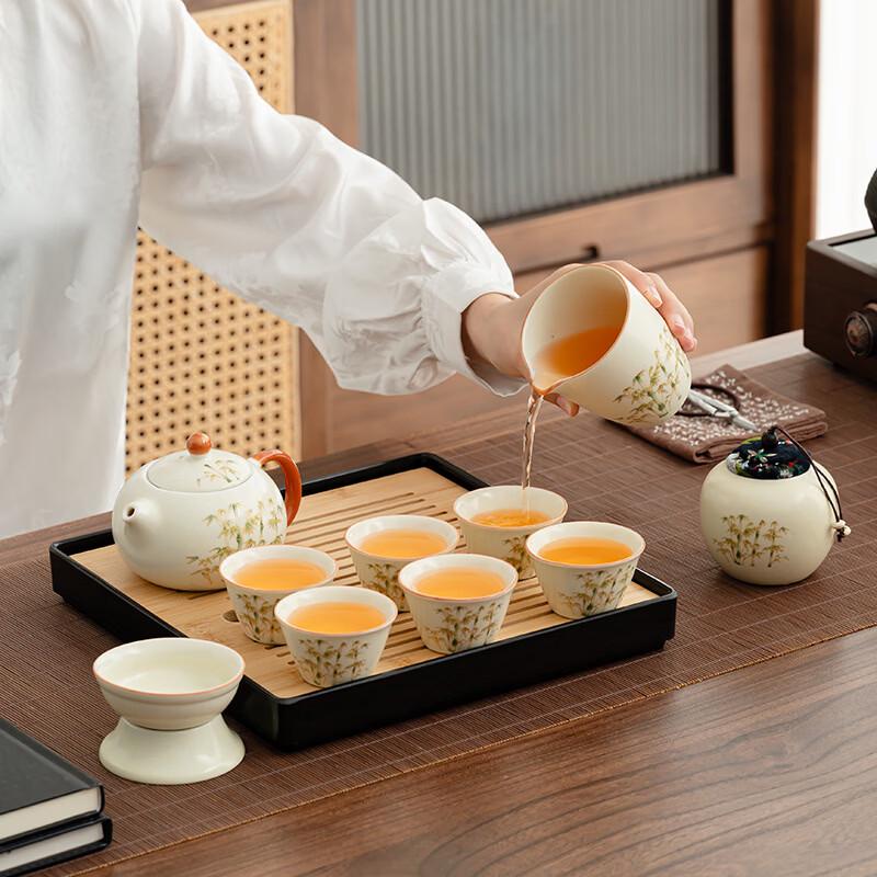 Zhu Chuang Jing Pin Ru Kiln Dragon Egg Tea Set