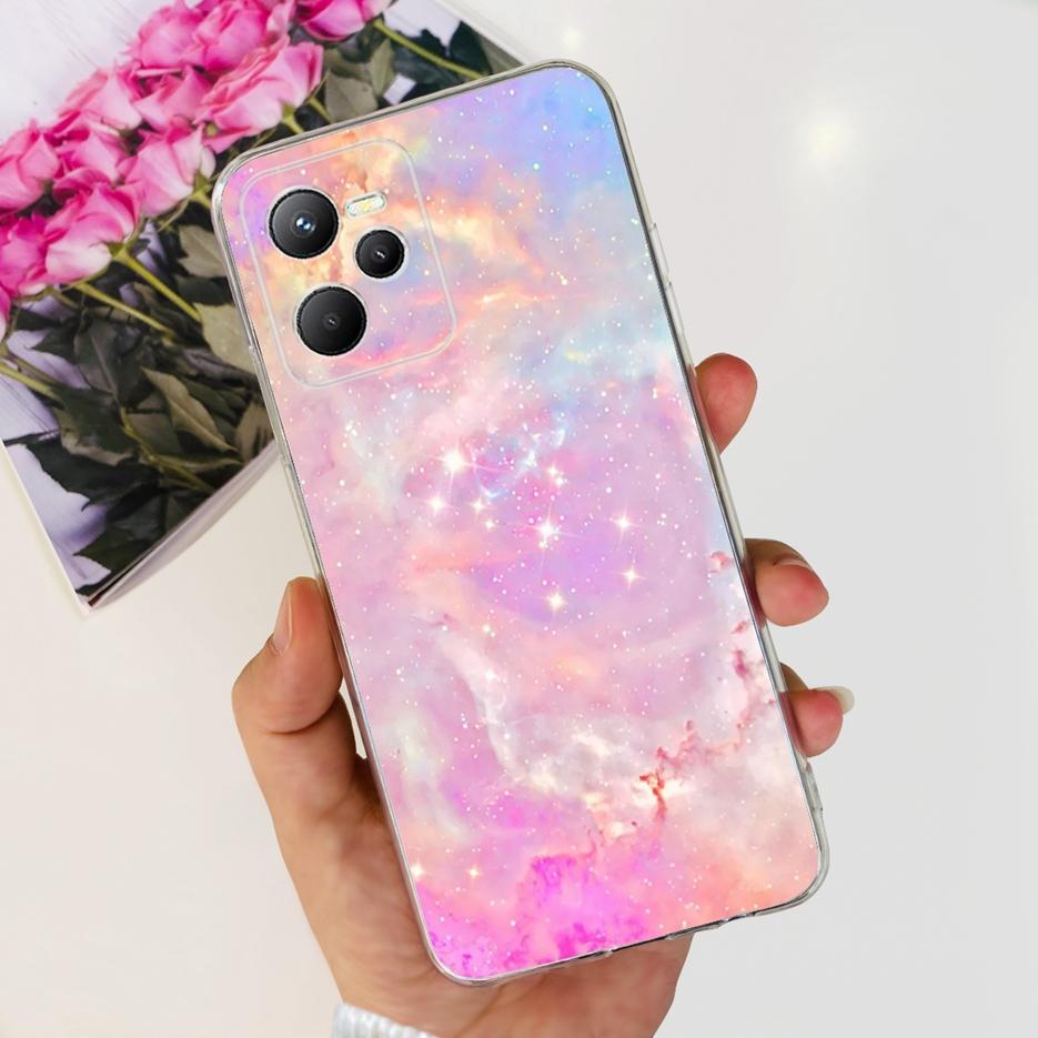 Чехол для Realme C35 RMX3511 Стильный окрашенный чехол Прозрачный силиконовый Мягкий тонкий чехол для телефона Для Realme C35 C 35 RealmeC35 Fundas Shell