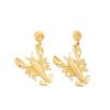 Ingemark Creative Unique Scallop Crayfish Stud Earrings for Women Vintage Irregular Gold Color Metal Piercing Ear Jewelry Gifts
