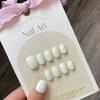 HANDMADE Artificial Nail Milky White Solid Color Short Phototherapy Nails Fake Nails Reusable and Removable Nails