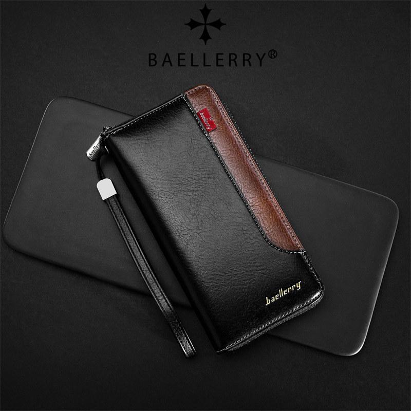 Baellerry Мужские Модные Длинные Кошельки Винтажный Дизайн Держатель для ID-карты Деловая Сумка на Молнии Кошелек для Монет