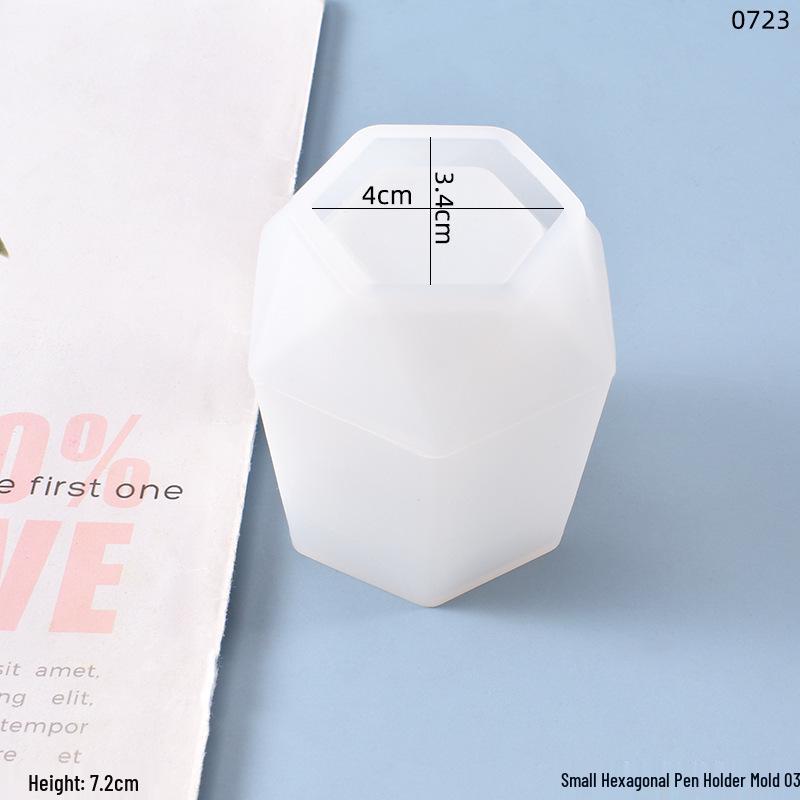 Poppy DIY Crystal Epoxy Mold for Handmade Hexagonal Pencil Holder Storage.