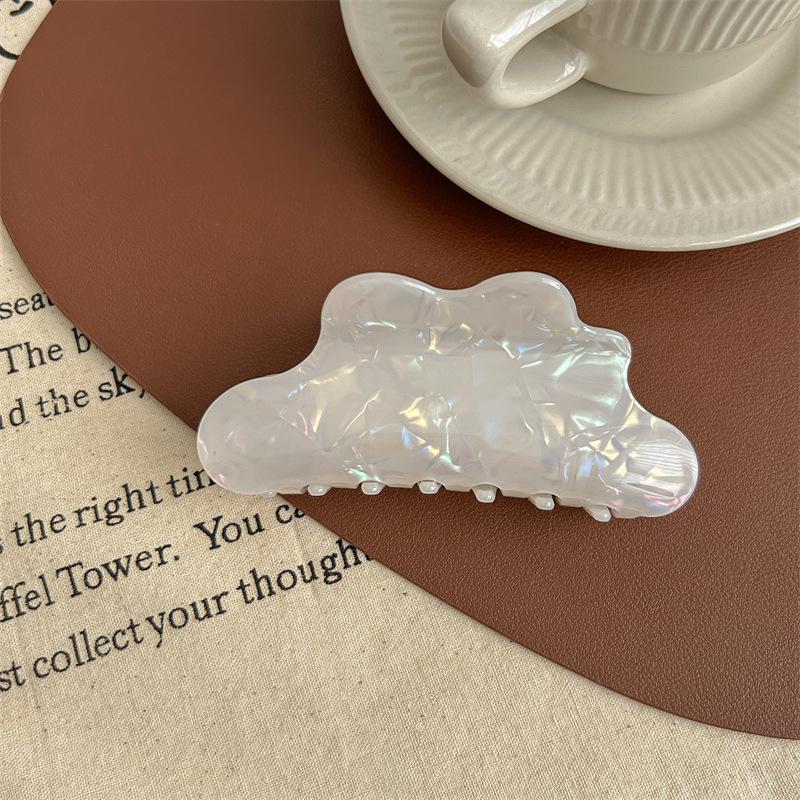 Iridescent Mermaid Hair Claw: Large Imitation Acetate Shark Clip for Women