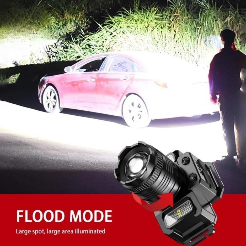Induction LED Headlamp 5 Lighting Modes USB Rechargeable Head Torch Outdoor Camping Fishing Waterproof Headlight Power Bank