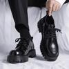 Fashion Thick Sole Business Formal Men's Leather Brogue Shoes Platform Dress On Sale Low Price Fashion 2024 Male Casual Shoe Trend Pu