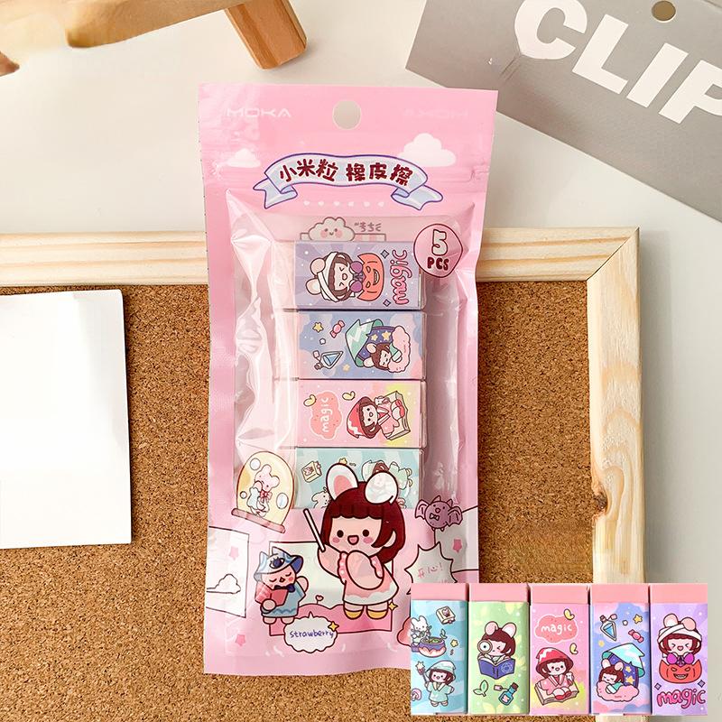 5 шт./компл., милый ластик, кавайный ластик с мультяшными животными, кроликом, персиковым ластиком, прекрасный канцелярский инструмент, ластик для карандашей, школьные принадлежности