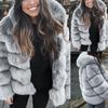 Women Faux Mink Winter Hooded New Faux Jacket Warm Thick Outerwear Jacket