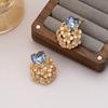 South Korea Dongdaemun New High-end Sweet Heavy Industry Crystal Love Flower Retro Earrings Earrings Women