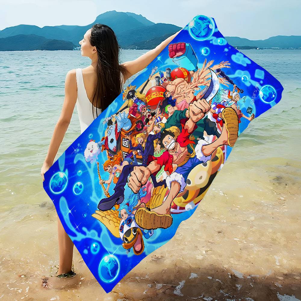 Anime O-ONE P-PIECE Anime Beach Swimming Towel Soft Absorbent Washcloth Children's Gifts for Kids Travel Camping Gym