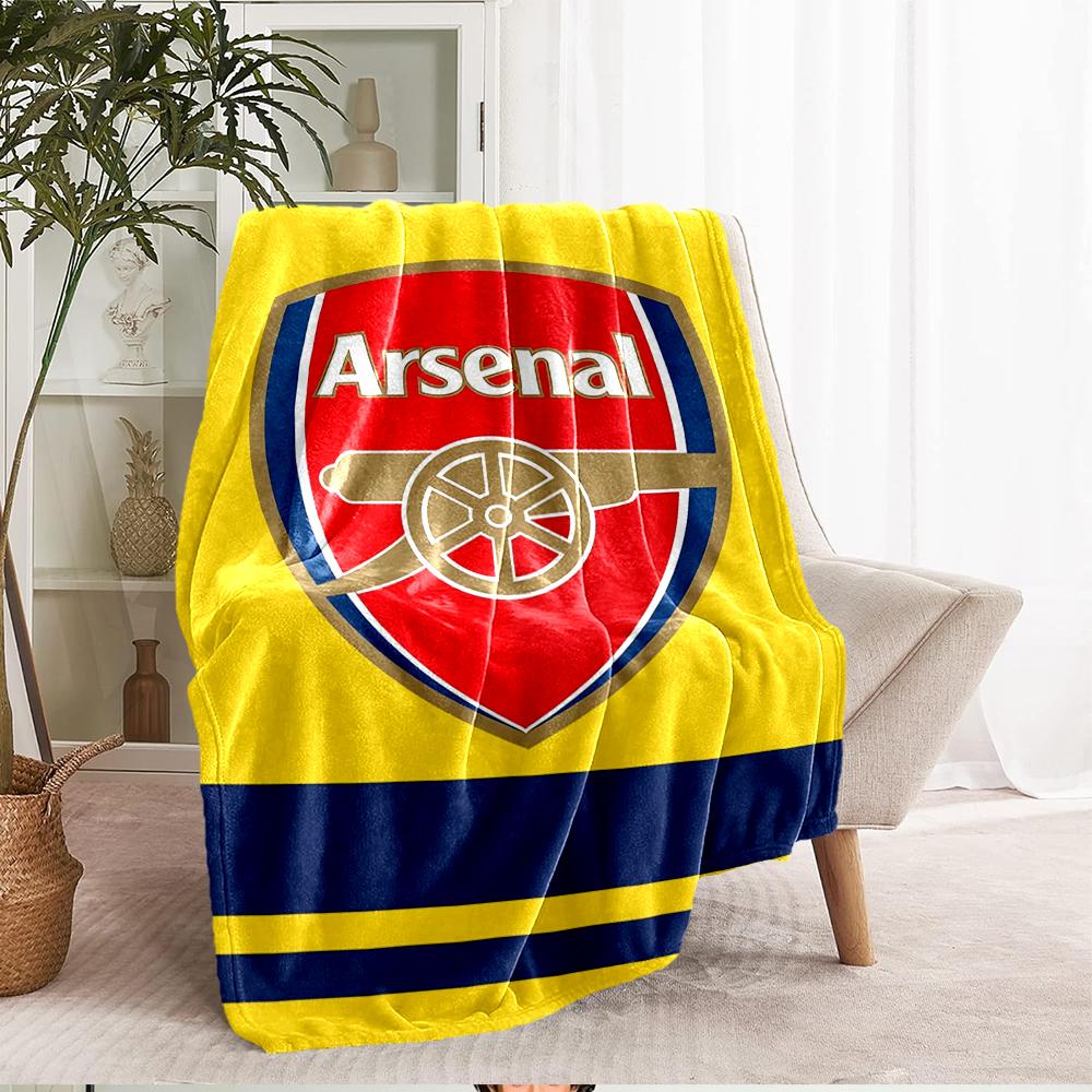 Arsenal F.C Theme Printed Blanket - Perfect for Couch, Bed, Travel & Outdoor Use | Machine Washable, Cozy & Durable.