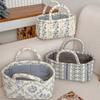 Large Capacity Laundry Storage Basket Hand-held Floral Organizers Basket  Desktop Storage