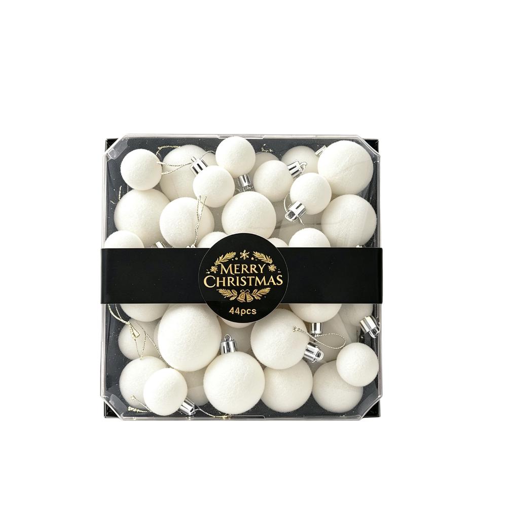 42/44pcs Wine Red Christmas Ball Ornament Set Gift Box Christmas Party Decoration for Holiday Party