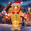 Joyfy 12 футов Рождественские надувные фигурки Пряничного человечка Наружные украшения Надувные для двора со встроенными светодиодами для украшения праздничной вечеринки