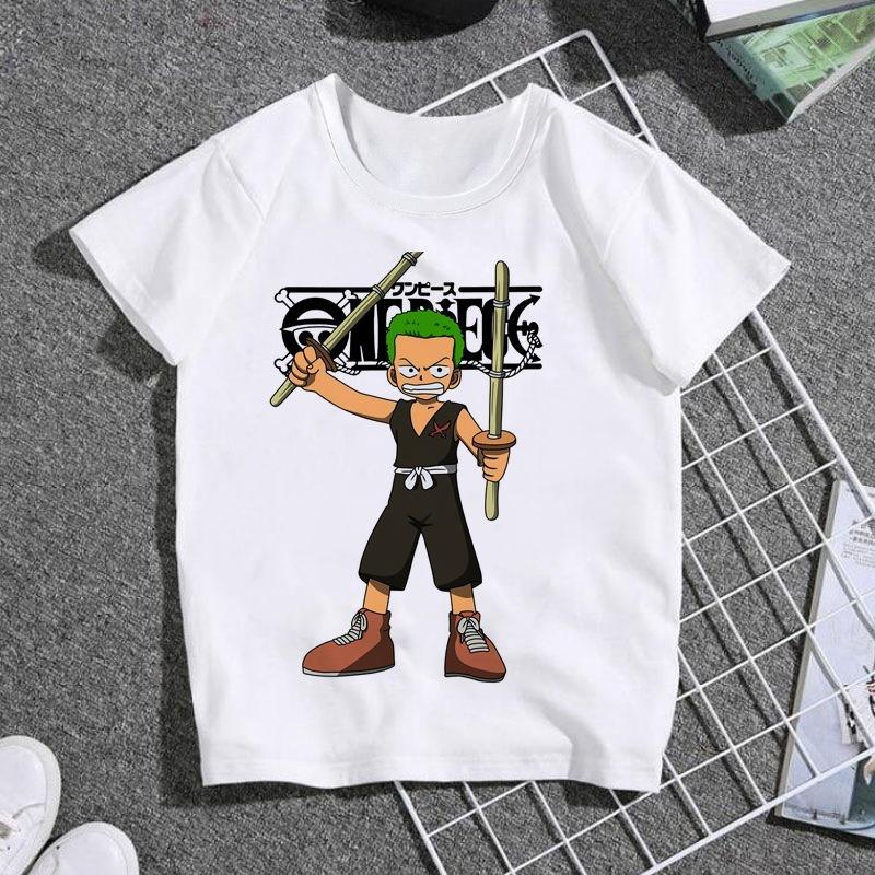 2026 One Piece Luffy Zoro Printed Cotton Shortsleeved Tshirt Cartoon Unisexs and Womens Summer Casual Versatile Top Y2k Tee