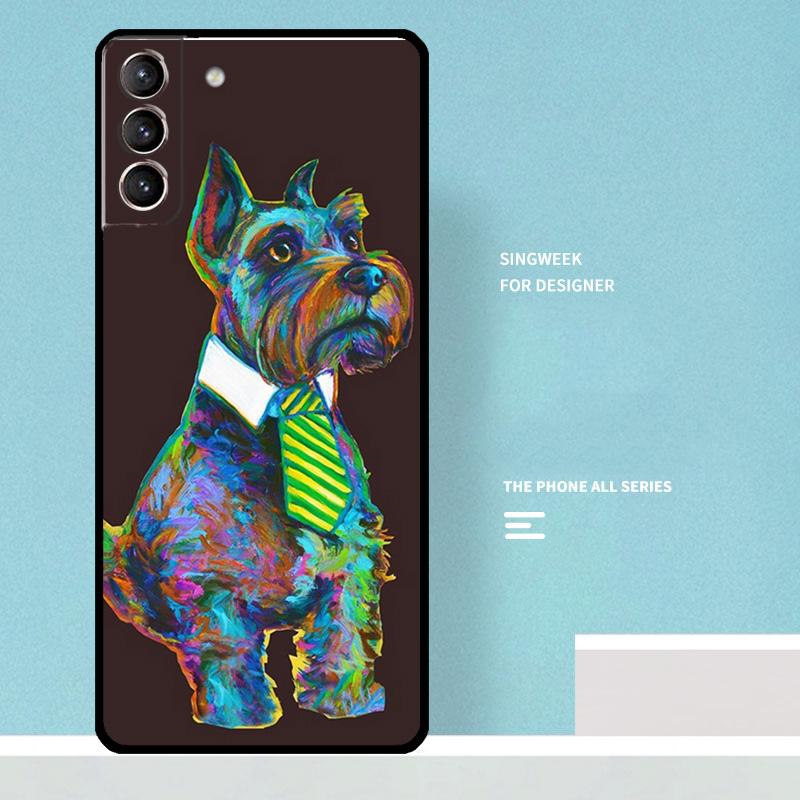 Cartoon schnauzer dog Case For Samsung Galaxy S25 Ultra S21 S22 S23 S24 Ultra S9 S10 S20 Plus S25 FE Phone Cover