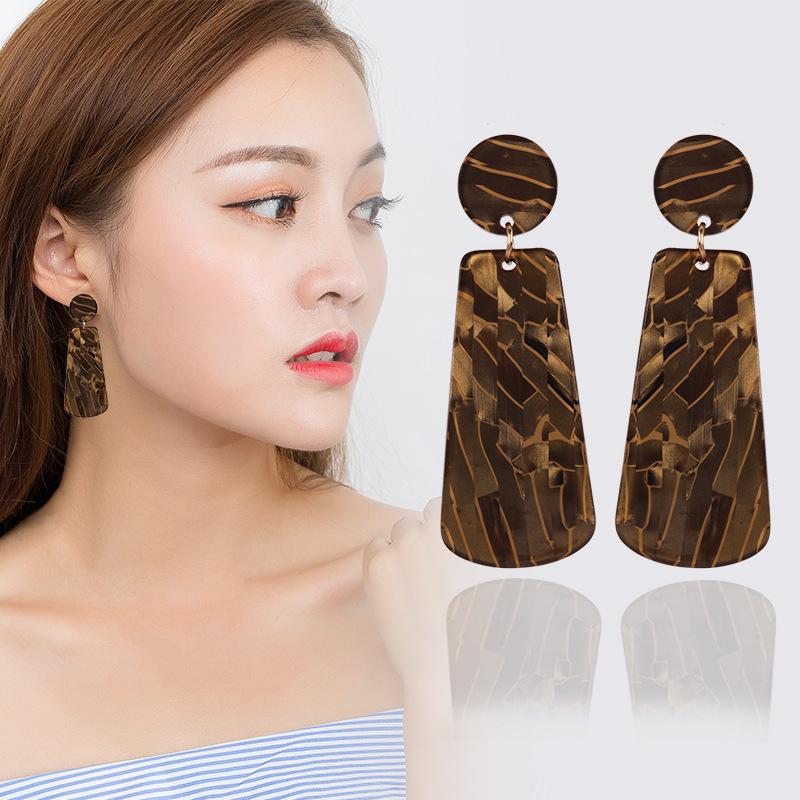 Серьги Suijue Jewelry Dongdaemun, Акриловые, Геометрический узор Ракушка, Серьги Женские
