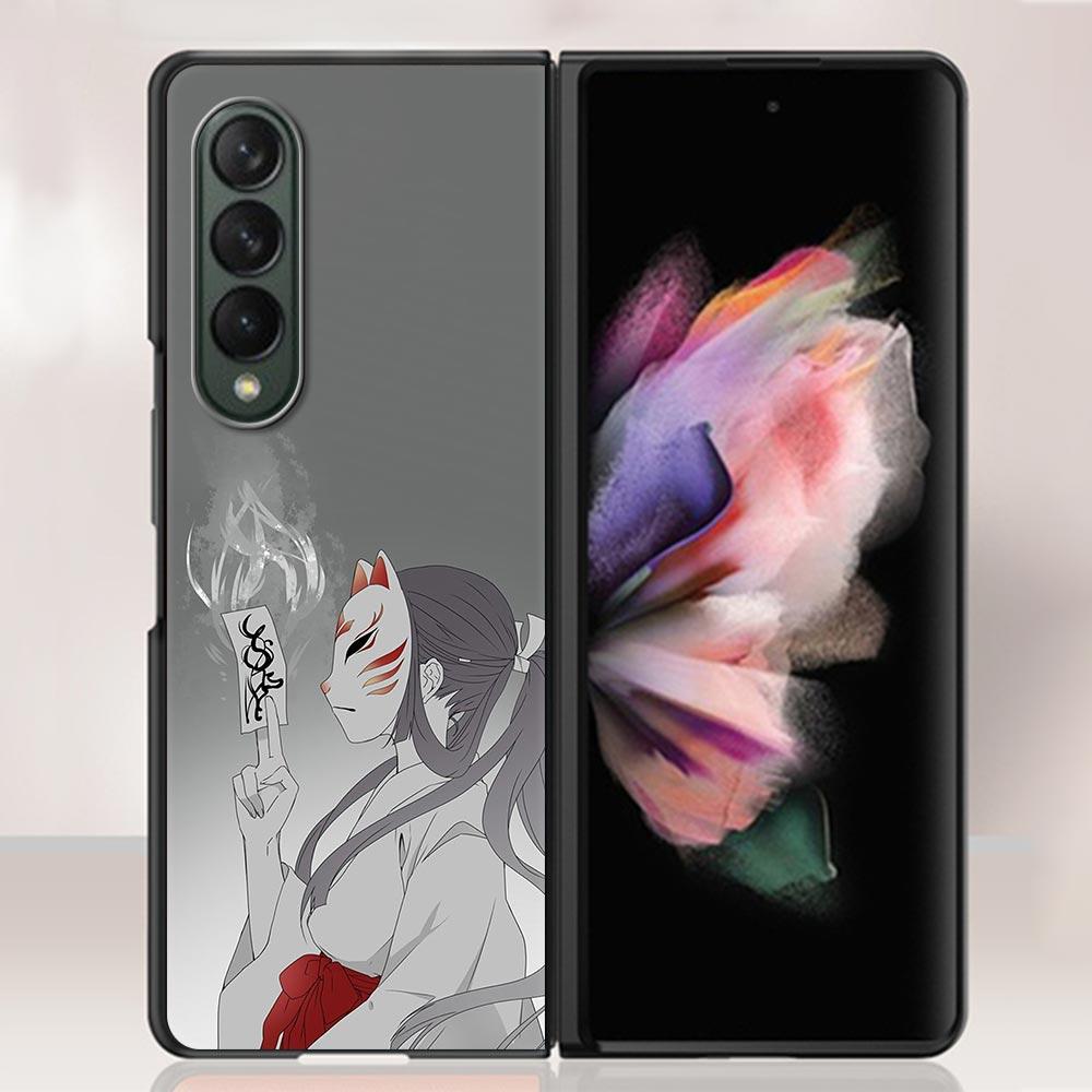 Чехол Zfold4 для Samsung Galaxy Z Fold3 5G, жесткий пластиковый тонкий чехол, ультратонкий чехол для телефона Galaxy Z Fold 3, аниме-маска лисы