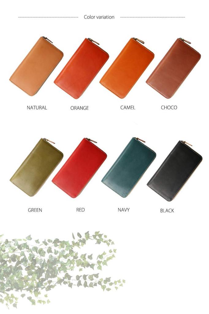 Tochigi Leather Long Wallet Wallet Leather Wallet Genuine Leather Cowhide Round Zipper Men's Women's (Natural)