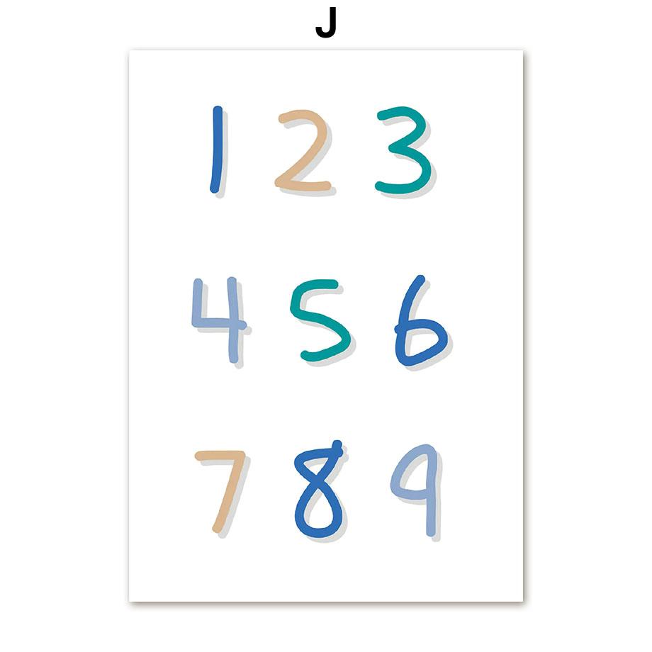 Кран Экскаватор Трактор Грузовик Алфавит Цифры Плакаты и принты Холст Картина Скандинавское настенное искусство Картины Детская комната Домашний декор