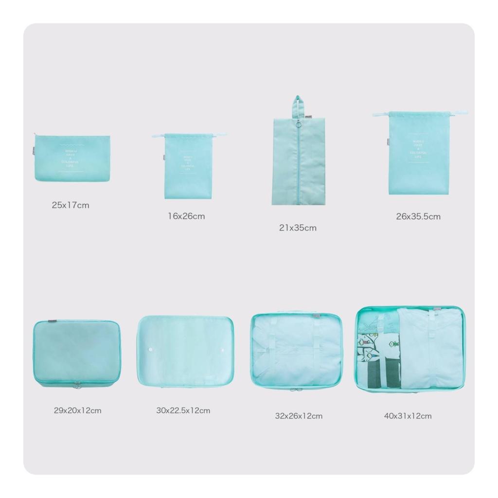 6 Pieces Packing Cube Set Lightweight Travel Storage Bags Nested for Suitcases