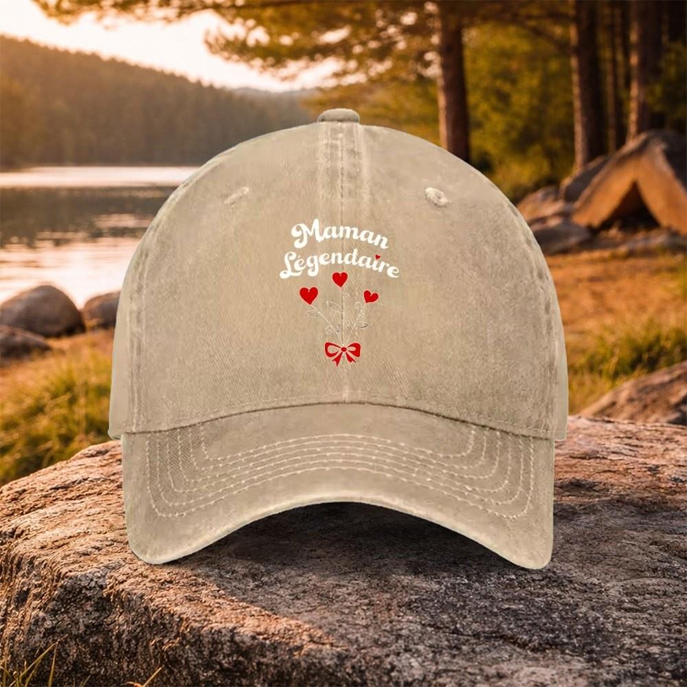 MaUnisex Lgendaire Printed Washed Baseball Cap Unisex Casual Outdoor Golf Cap for Daily Wear