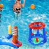 Outdoor Inflatable Ring Throwing Ferrule Game Floating Basketball Hoop  Swiming Pool Balls Game