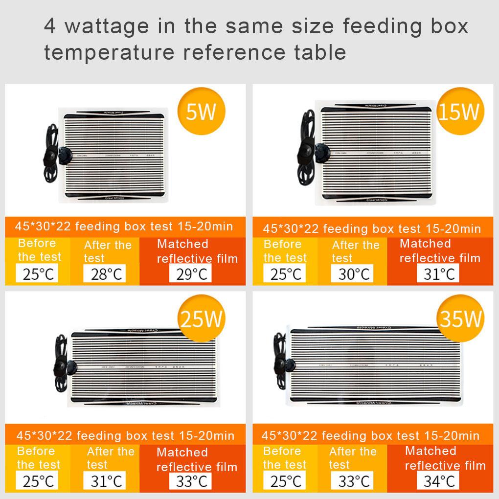 Коврик для рептилий с регулируемой температурой, террариум для ползающих, безопасная греющая подстилка, коврик-обогреватель 5 Вт