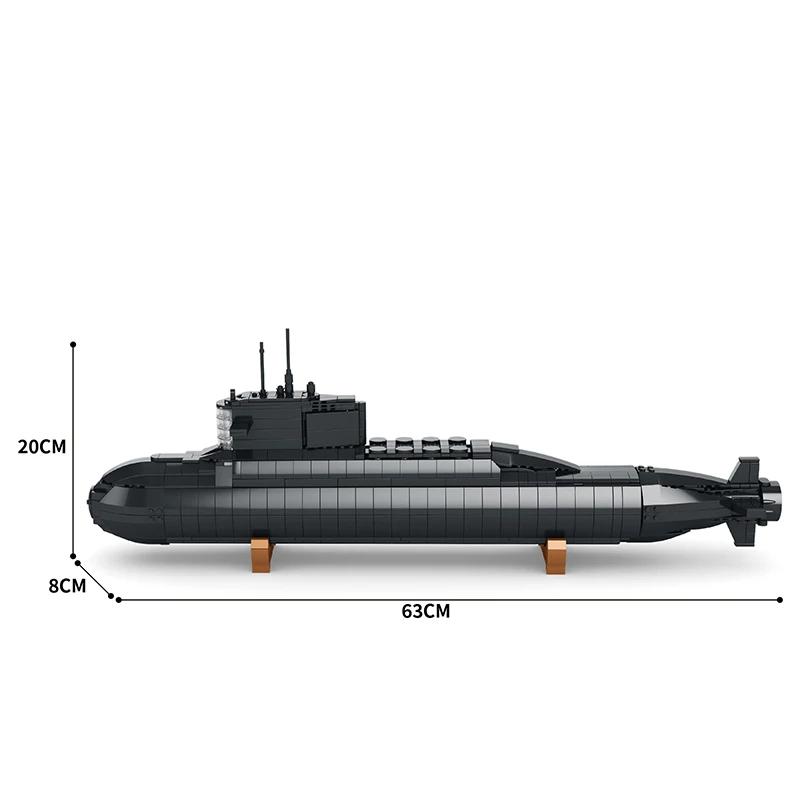 Non-Toxic 1498Pcs Military Large Strategic Nuclear Submarine Building Blocks Warship Arms Model Bricks Sets Kids Diy Toys Holiday Gifts