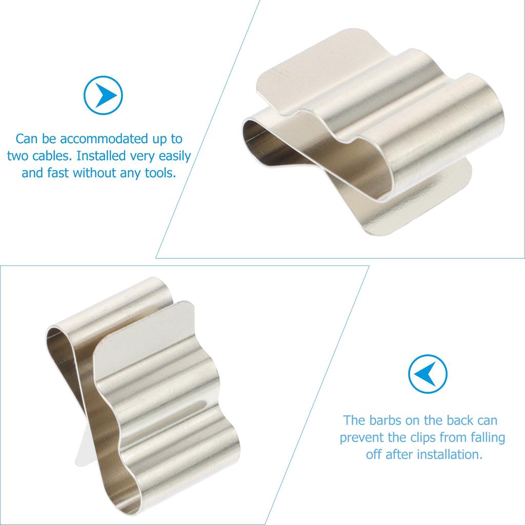 50pcs Stainless Steel Solar Panel Cable Clip Professional PV Cable Clips Wire Fastener Clamp Organizer