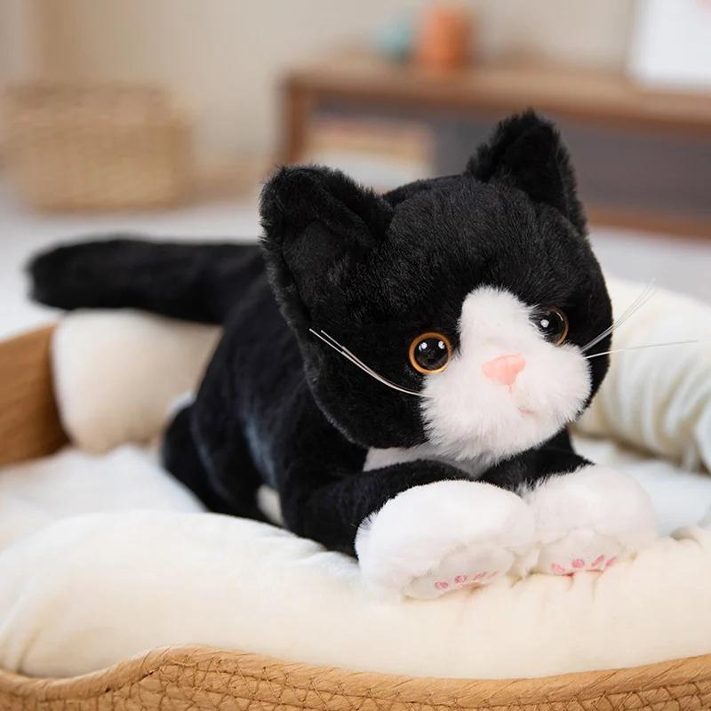 53 см Очаровательная Нежная Кошка Кукла Плюшевая Реалистичное Мягкое Животное Плюшевая Игрушка Симулированный Серый Белый Котёнок Подушка разработана для Детей Девочек Дата Рождения
