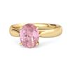 Pink Topaz Classic Solitaire Ring - Sterling Silver Gold Vermeil