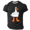 Men's T Shirt Tee Swan Funny Crew Neck Clothing Apparel 3D Print Party Holiday Short Sleeve Vintage Cool
