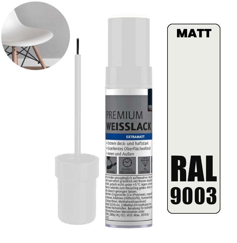 Touch-up varnish with brush 12ml Furniture Touch-up RAL 9003 White Matt