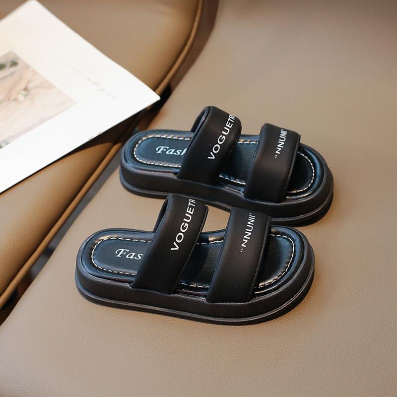 Летние тапочки с буквами для девочек, домашние и уличные тапочки для детей, мягкие тапочки для девочек, классные тапочки