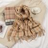 Luxury Plaid Prined Pashmina Shawls Tassels Scarf Woman Winter Warm Scarves Fashion Cashmerw Like Muffler Neckerchief Foulard