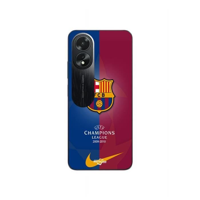 Coque - MANIACASE - Oppo A38 - Noir - Souple - Sportif - Barcelone FC & Real Madrid