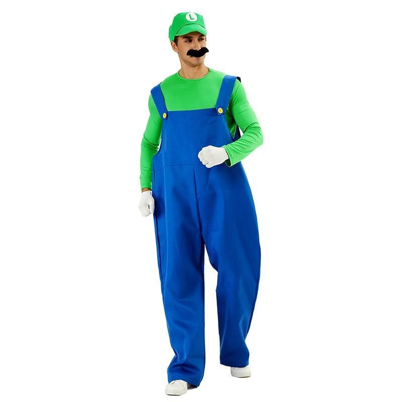 Halloween Cosplay Costume Adult Unisex Mario Style Party Outfit Stage Performance Clothes