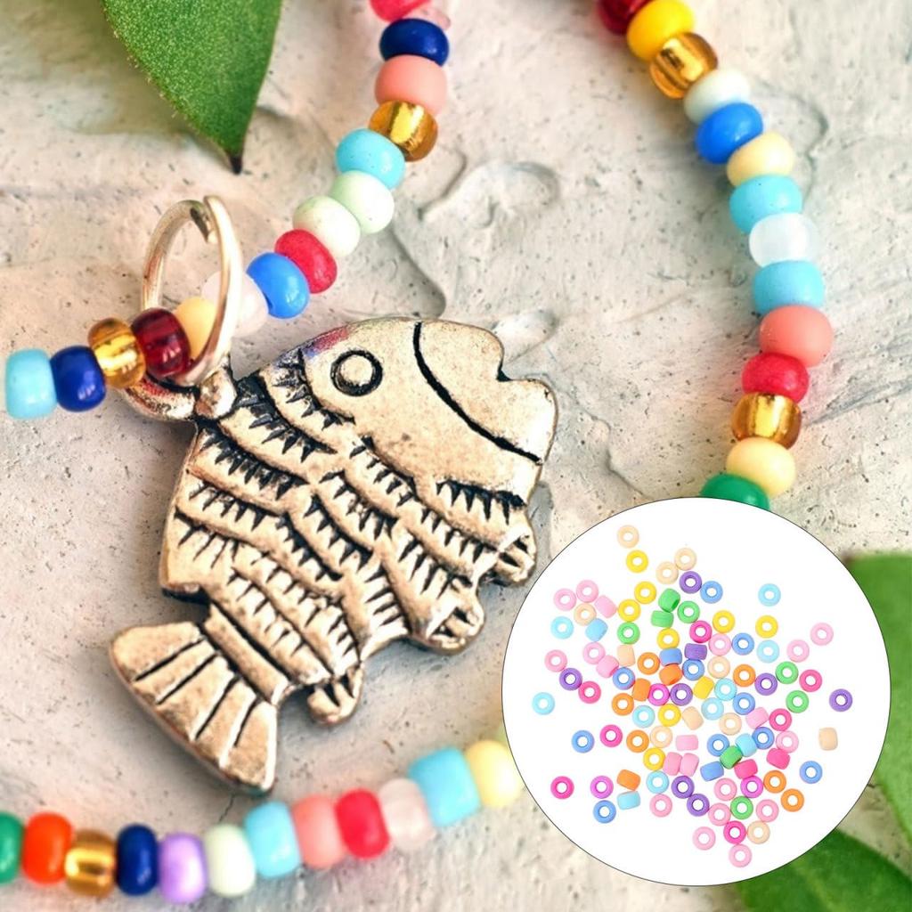 Lurrose Pony Beads Set, Acrylic, DIY, Colorful, Approximately 1000 Pieces, Bracelets, Necklaces, Decorative Materials, Handmade, Beginners