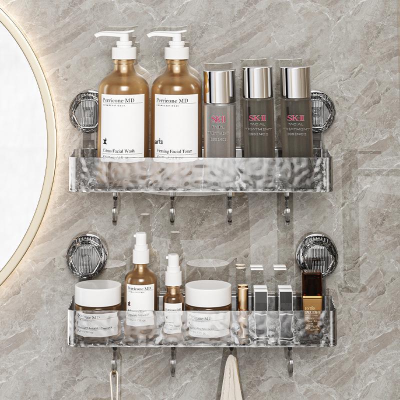 Настенная перфорированная полка для хранения на присосках с гофрированной поверхностью для раковины в ванной комнате и принадлежностей для ванны