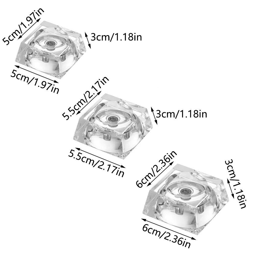 Transparent LED Glass Sphere Holder Multi Color Changing Crystal Display Lamp Base  Desktop