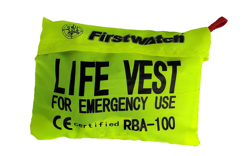 Firstwatch Breath-Inflatable Life Jacket, Emergency Preparedness Supplies, Flood Prevention, Reusable, CE50N Certified, Fluorescent Green, RBA-100