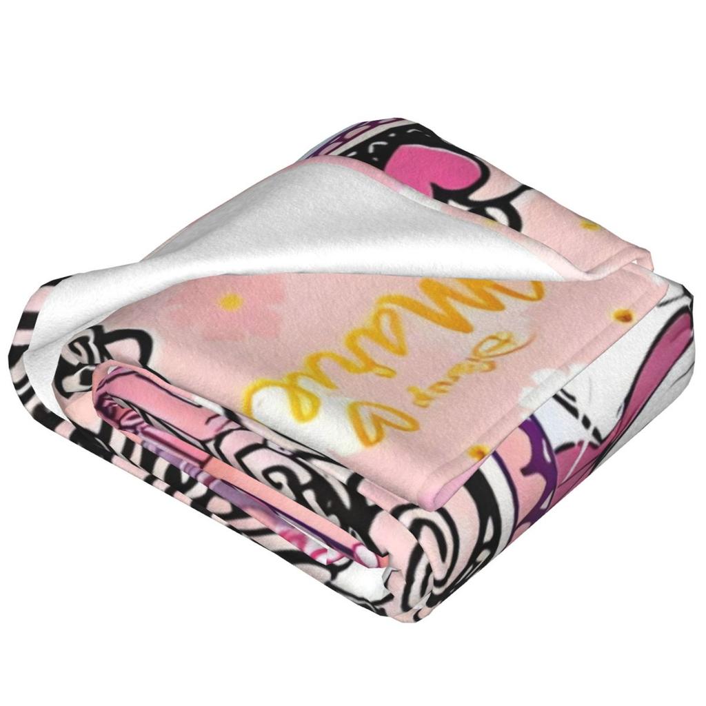 Плед Мари Кот Теплый Эстетичный Плюшевый Плед для Спальни, Самолета, Путешествий, Фланелевое Покрывало, Покрывало на Кровать