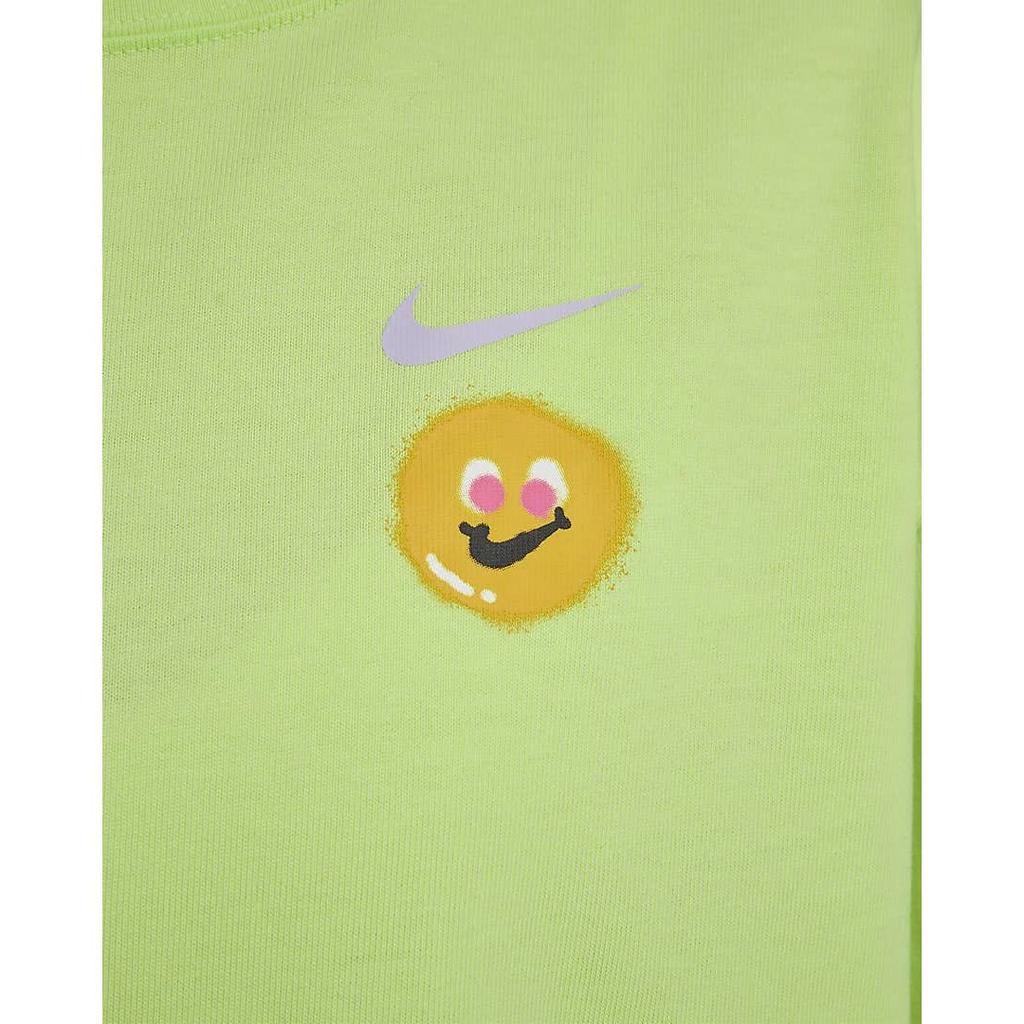 Nike Футболка женская с круглым вырезом и длинными рукавами, повседневная, с заниженной линией плеч, светло-лимонно-желтая HJ1497-736